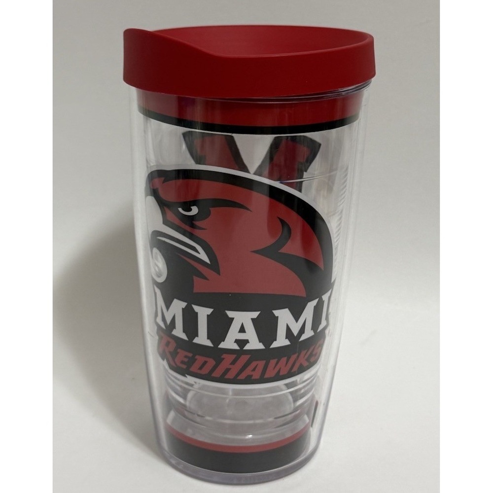 Tervis Tumbler Miami University RedHawks Insulated Travel Mug Cup Red‎ Lid 16 oz